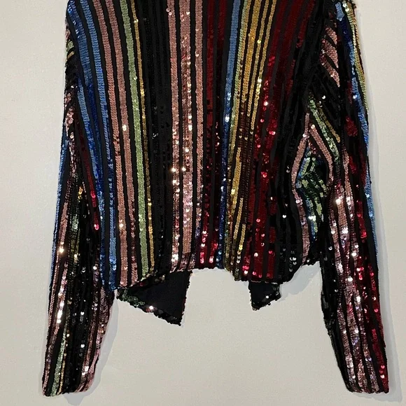 Torrid Black Multicolor Sequin Jacket - Picture 2 of 3